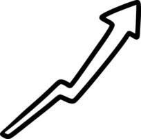 Hand-Drawn Black and White Upward Arrow with Business Growth Index Doodle Illustration vector