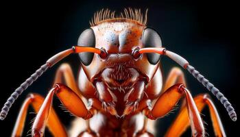Close-up of an Ant Showcasing Intricate Details of Its Anatomy and Features photo