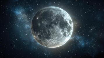 Majestic Moon in the Cosmic Sea A Celestial Portrait of Lunar Serenity photo