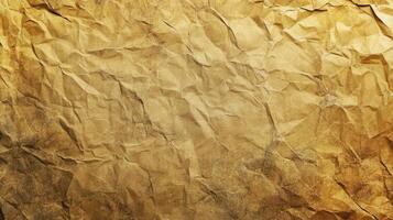 Crumpled paper background with a gold color photo