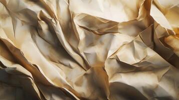 Crumpled paper background with creases and folds photo