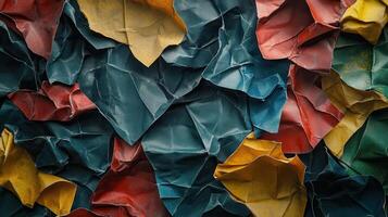 Colorful crumpled paper background photo