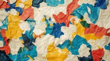 A colorful crumpled paper background with many different colors photo