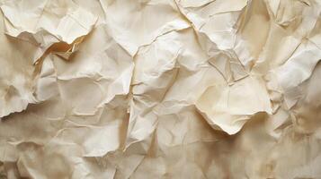 Crumpled paper background with white crumpled paper photo
