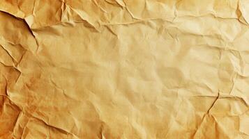 Old crumpled paper background with a light brown color photo