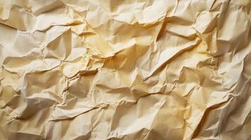 Crumpled paper background with crumpled edges photo