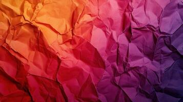 A colorful crumpled paper background with a rainbow pattern photo