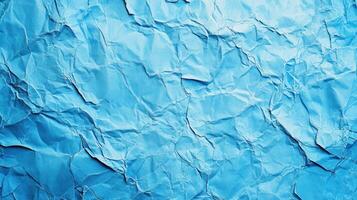 Crumpled blue paper background with a blue sky photo
