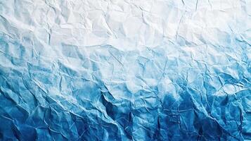 Blue and white crumpled paper background photo
