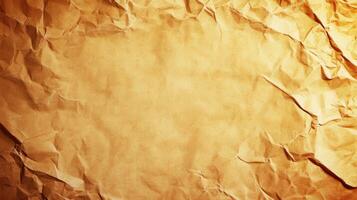 Crumpled paper background with a brown color photo