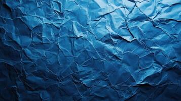 Crumpled blue paper background photo