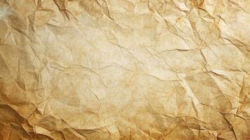 Old crumpled paper background with a light brown color photo