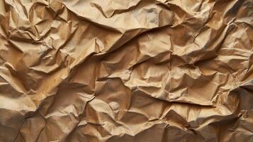 Crumpled brown paper background photo