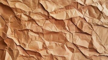 Crumpled brown paper texture background photo