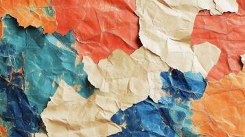 A close up of a colorful paper with paint on it photo