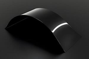 Black curved bridge, dark background, minimal design, product display photo