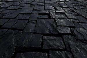 Dark stone pavement texture, outdoor, background, design photo