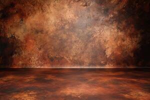 Rustic copper backdrop studio floor photo