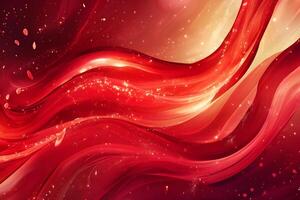 Red abstract waves, glowing, sparkle, background, design photo