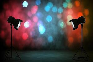 Studio Lights Bokeh Background Photography Setup photo