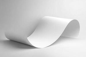 White paper curl, studio backdrop, mockup design photo