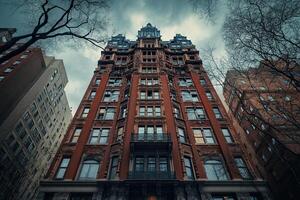 City building, autumn, urban, architecture, low angle photo