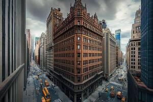 City street, building, traffic, skyscrapers, view photo