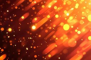 Abstract orange and gold bokeh background with light effects. photo