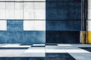 Abstract industrial wall with geometric patterns. photo