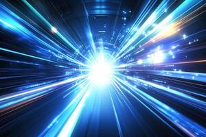 Abstract representation of light and motion in space. photo