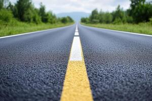 A straight road stretching into the distance. photo