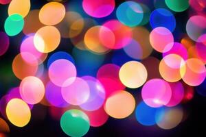 Colorful bokeh lights creating a festive atmosphere. photo
