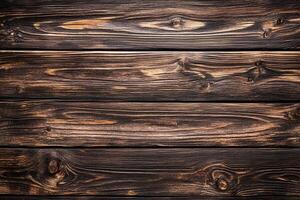Dark wooden planks arranged in a horizontal layout. photo