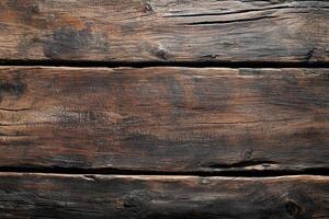 Dark wooden surface with textured grain patterns. photo