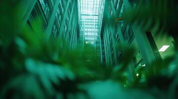Atrium Plants Modern Office Building photo