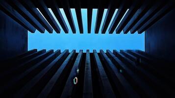 Concrete structure skylight, urban view, abstract background, design photo