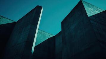 Concrete structure, daytime, urban, shadows, design photo