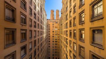 A view of a city street from above photo