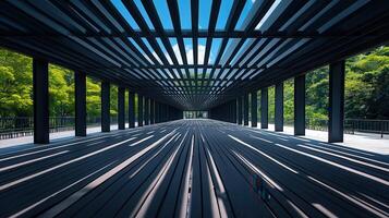 Park walkway sunlight shadows modern design photo