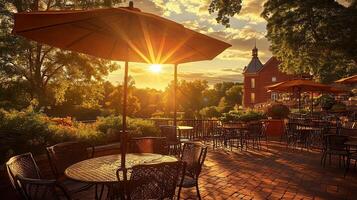 Sunset patio dining, resort, garden, ambiance photo