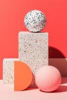 Abstract geometric shapes on blocks photo
