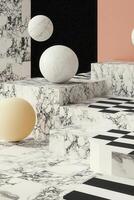 Abstract marble geometric shapes photo