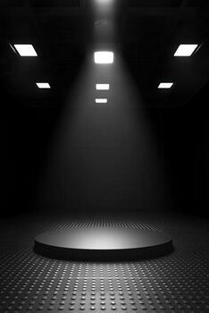 Dark, empty stage with spotlight photo