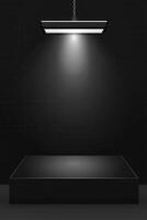 Dark, illuminated, empty podium photo