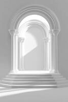 Elegant white archway with pillars and steps photo