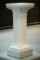 Elegant white pedestal photo