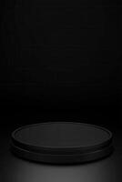 Empty black circular podium photo