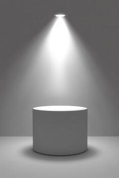 Empty, illuminated pedestal photo