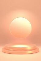 Empty, peachy, pedestal stage photo