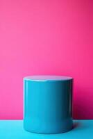 Empty vibrant cylinder podium photo